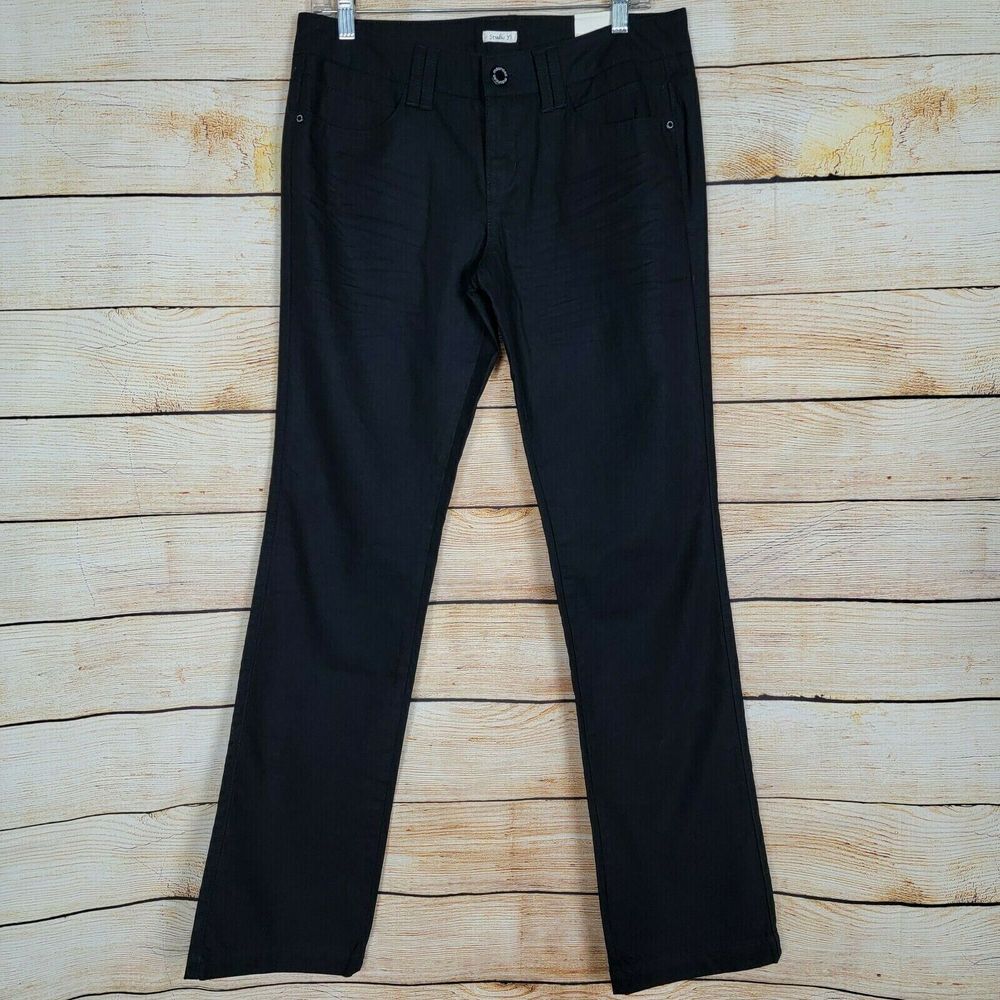Studio Y‎ Jeans Size 7 8 Black Denim Straight Leg Boot Maurices New